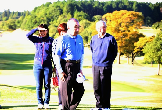 第五回 伏見博明殿下杯チャリティゴルフ大会、お元気に参加された伏見博明殿下と東久邇信彦殿下