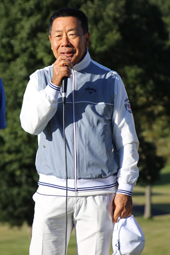 第五回 伏見博明殿下杯チャリティゴルフ大会、お元気に参加された伏見博明殿下と東久邇信彦殿下